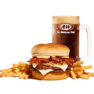 Bacon and Swiss Double Burger with Garlic Aioli